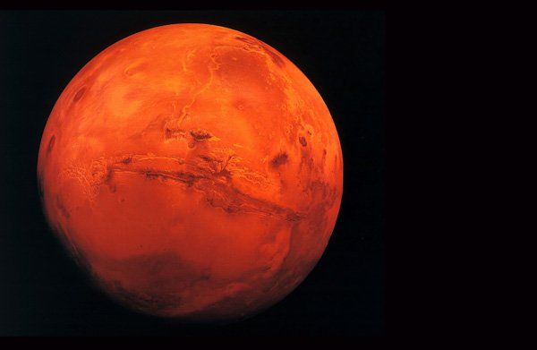 Blick auf den roten Mars
